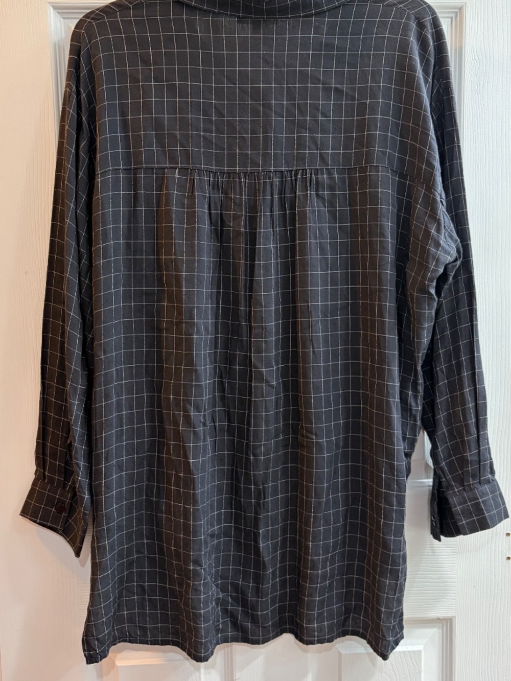 New Easel Oversized Shirt Dress Tunic Button Up Top Black Size Small Hi Low - Picture 7 of 7